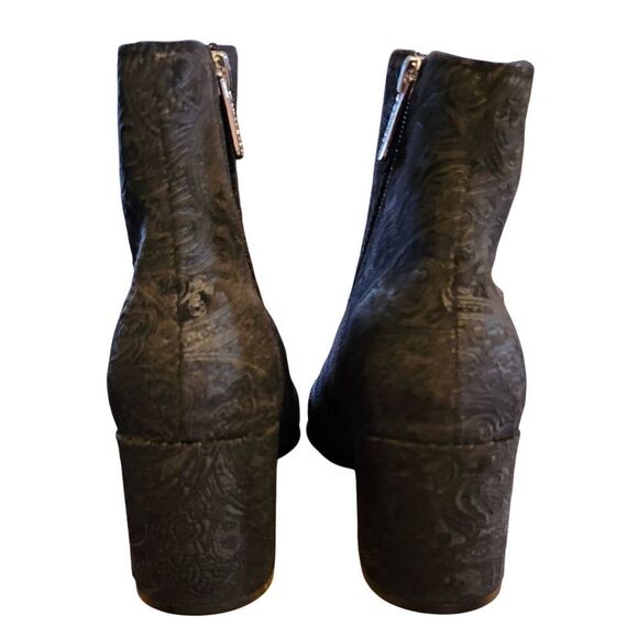 INDIGO RD NWT BOOTS BOOTIES SHOES BLACK SIDE ZIP SUEDE FEEL SZ 7.5 - Picture 3 of 4